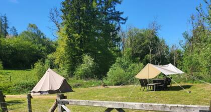 Luxury Bell Tent Camping on a Welsh Hill Farm