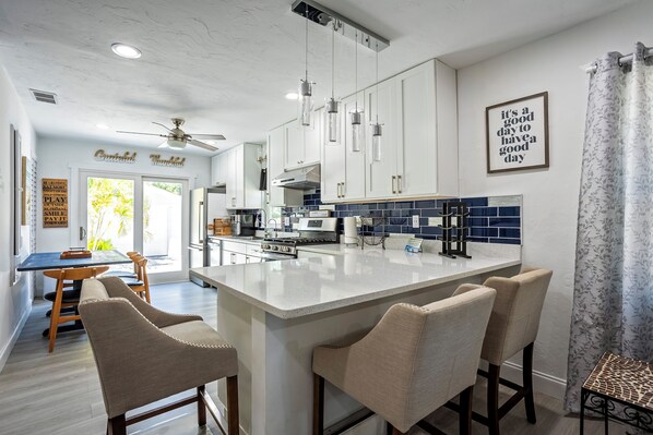 Microwave, oven, stovetop, dishwasher