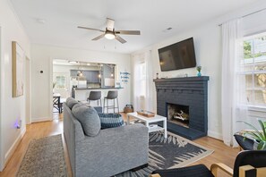 Smart TV, table football, books, offices