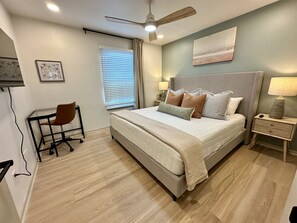 2 bedrooms, desk, iron/ironing board, WiFi