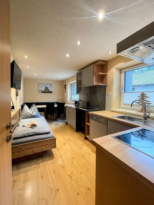 Classic Apartment, 1 Bedroom, Mountain View | Private kitchen