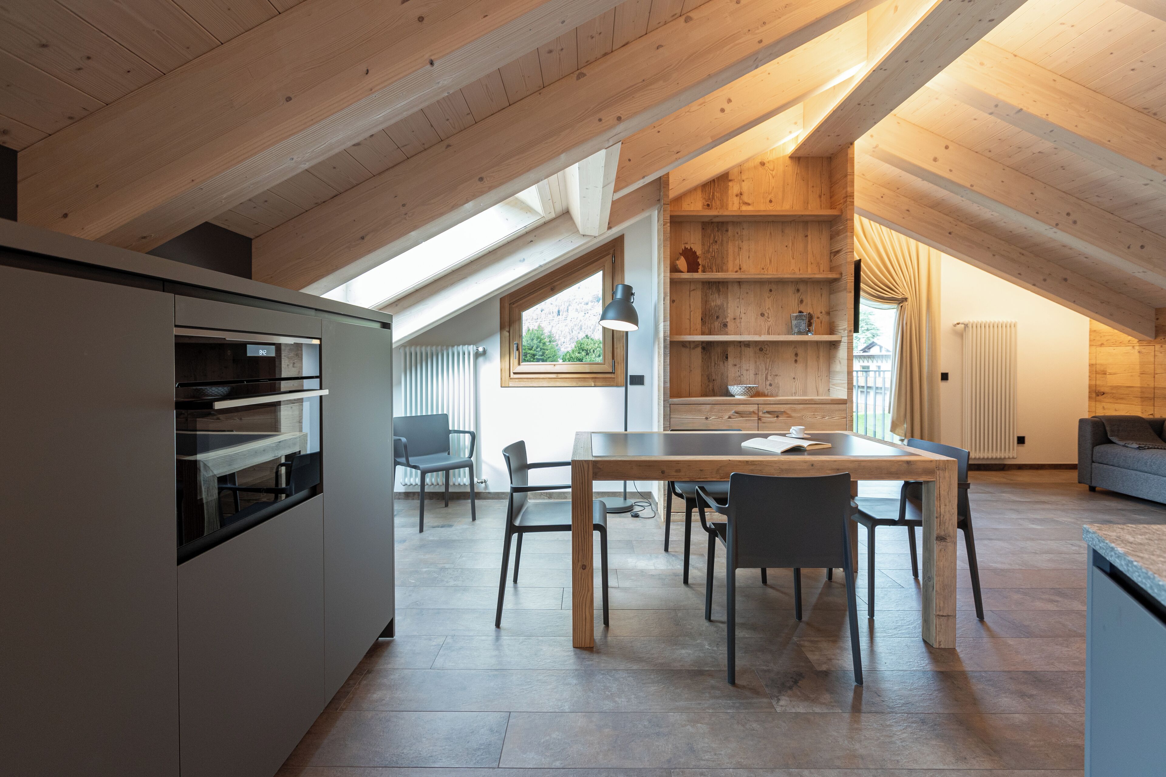 Deluxe three-room apartment (attic) | Living area | Flat-screen TV