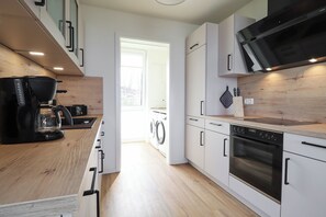 Fridge, oven, stovetop, dishwasher