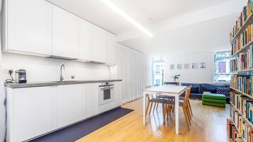 Fridge, microwave, oven, toaster