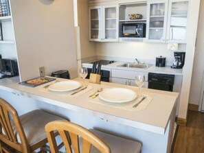 Fridge, microwave, oven, stovetop - Four Sails Resort Oceanfront condo with 2 Oceanfront Balconies (Virginia Beach)