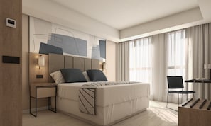 Chambre Deluxe, 1 très grand lit | Literie de qualité supérieure, coffres-forts dans les chambres, bureau