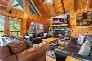 Smart TV, fireplace, video games