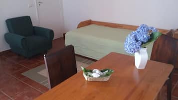 1 slaapkamer, een strijkplank/strijkijzer, internet, beddengoed