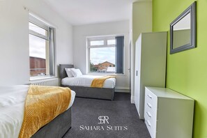 5 bedrooms, iron/ironing board, travel cot, WiFi