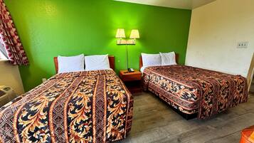 Desk, free WiFi, bed sheets