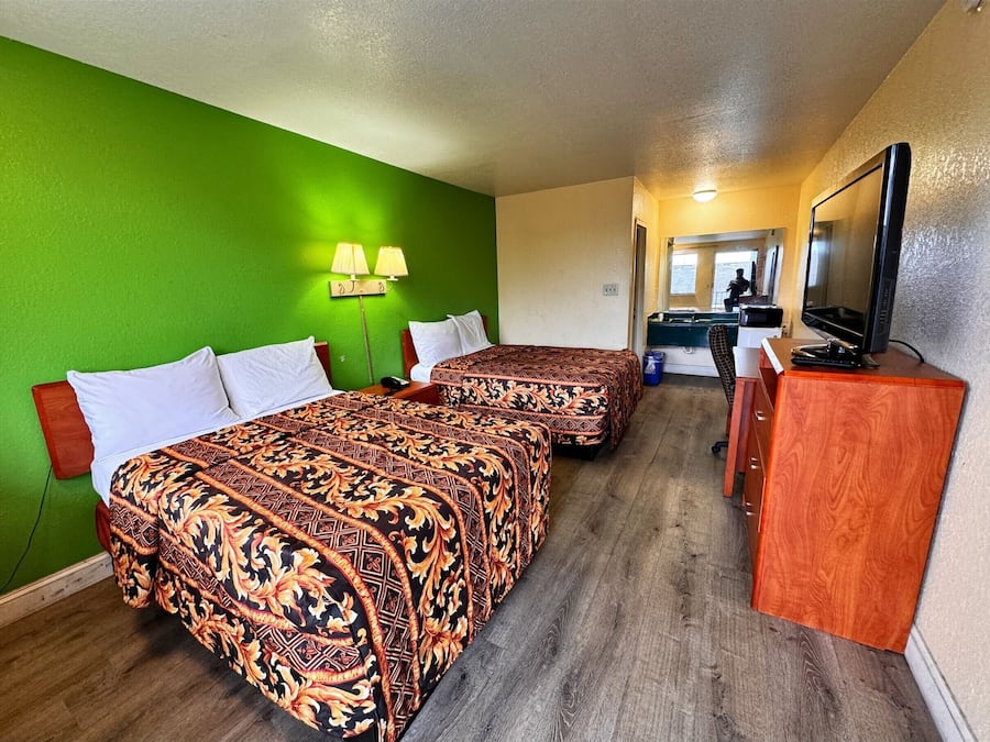 Room, 2 Queen Beds, Smoking | Desk, free WiFi, bed sheets