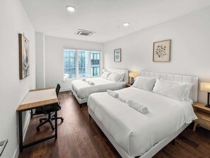 2 bedrooms, bed sheets