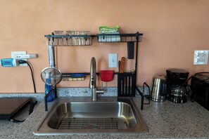 Fridge, microwave, dishwasher, coffee/tea maker - Esperanza Studio A/C Up Hill Apt. B (Vieques)