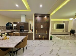 Dining - 8 Marla 2 Bed Designer Gold Set Garden Front Netflix Prime Transworld (Rawalpindi)