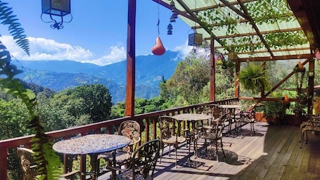 Terrace/patio. Las Orquideas Runtun Lodge