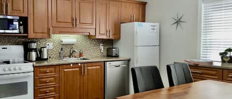 Microwave, oven, stovetop, dishwasher