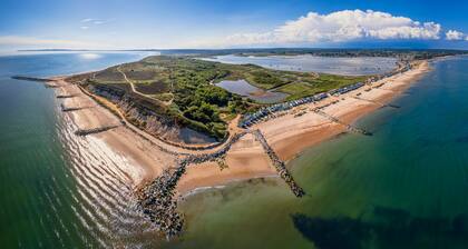 Completely re-built beach hut on Mudeford Spit.