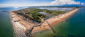 Completely re-built beach hut on Mudeford Spit.