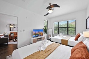 2 chambres, fer et planche à repasser, lit parapluie, Wi-Fi gratuit