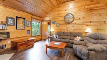 Una televisión, una chimenea