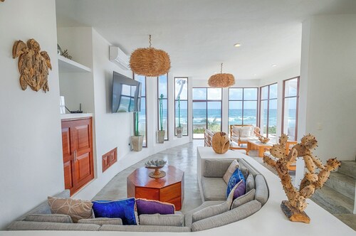 Award Winning and Modern Oceanfront Villa in Akumal, Mexico