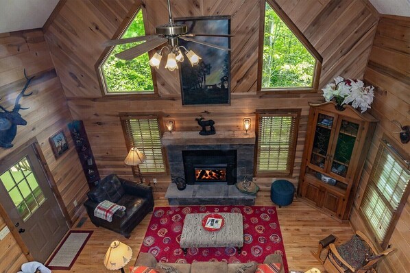 Cabaña Deluxe, vista al jardín | Área de sala de estar