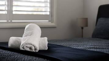 2 bedrooms, iron/ironing board, WiFi, bed sheets