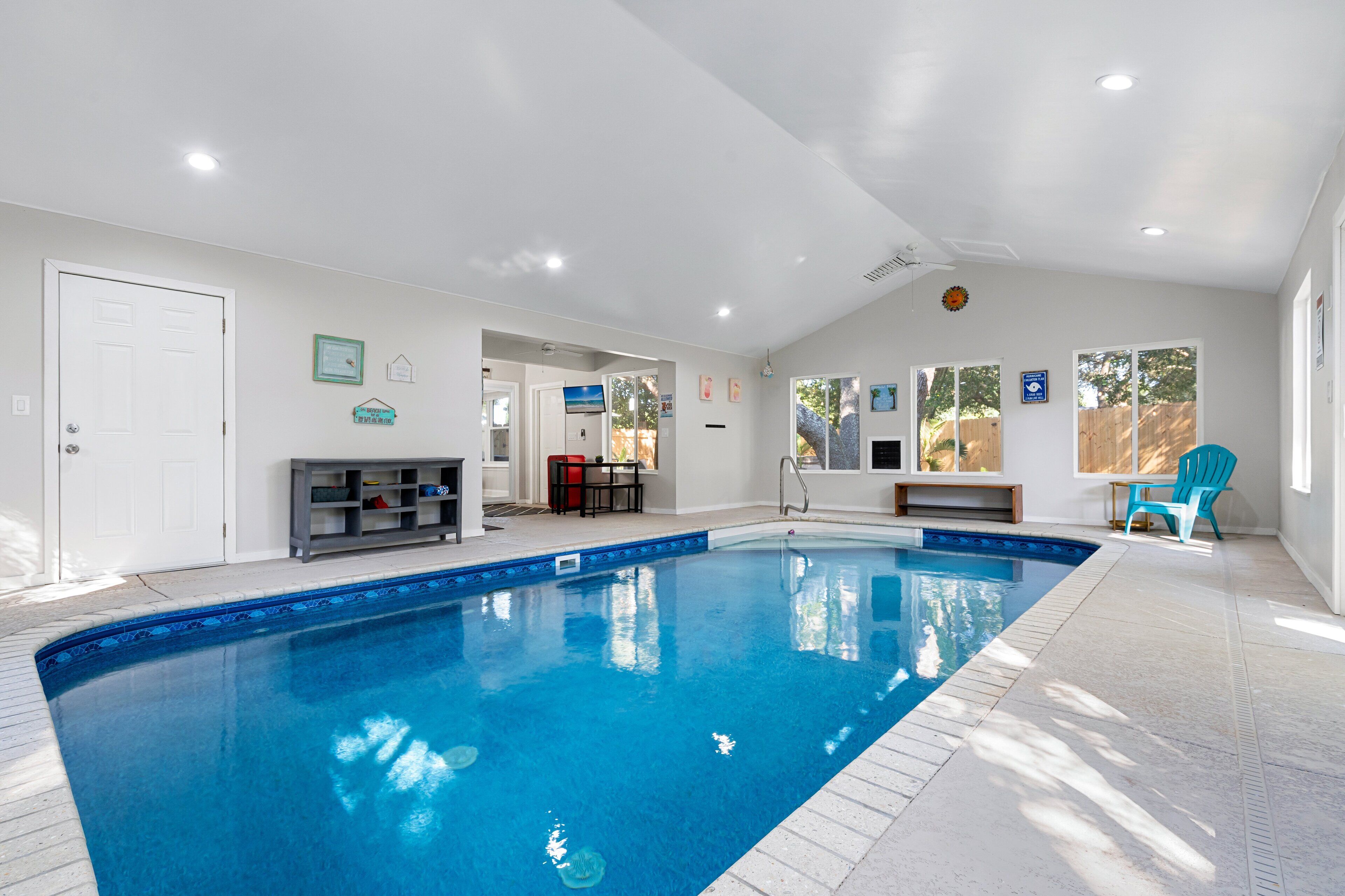 Indoor pool, a heated pool