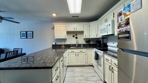 Fridge, microwave, stovetop, dishwasher