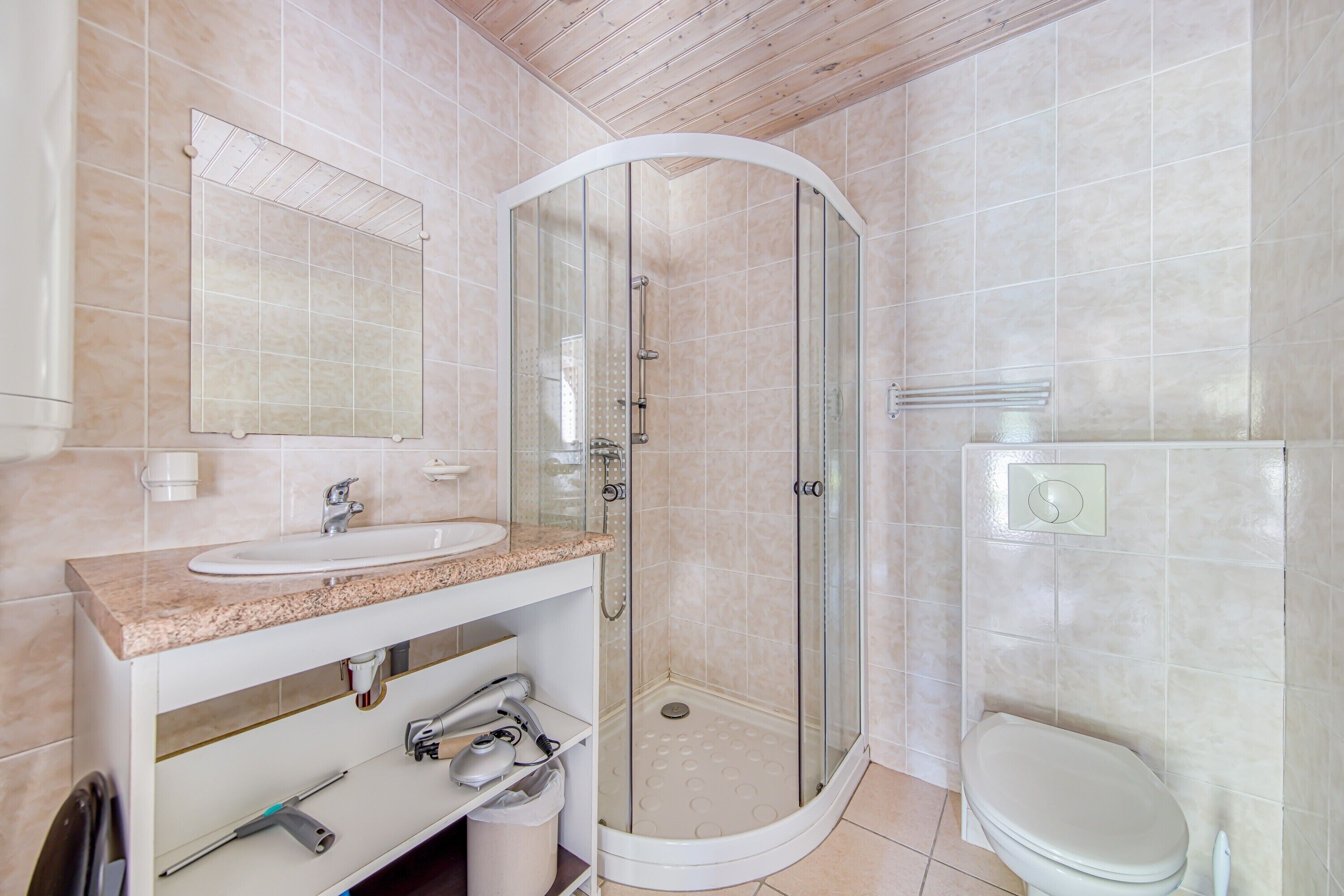 Shower, hair dryer