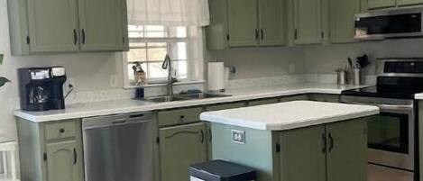 Microwave, oven, stovetop, dishwasher