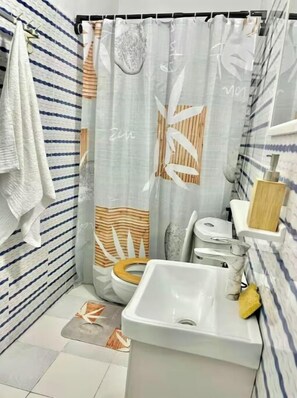 Serviettes fournies, savon, papier toilette