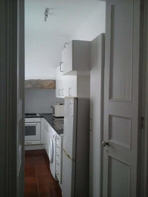 Fridge, microwave, oven, coffee/tea maker