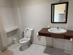 Regadera, amenidades de baño gratuitas, jabón, papel de baño 