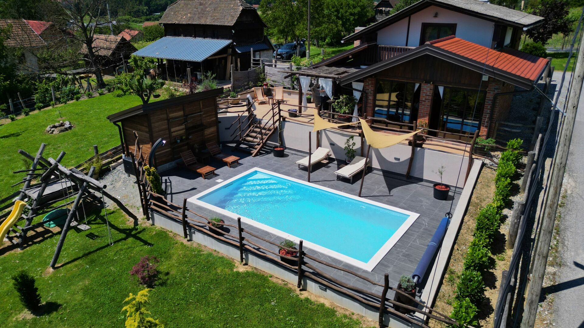 A heated pool