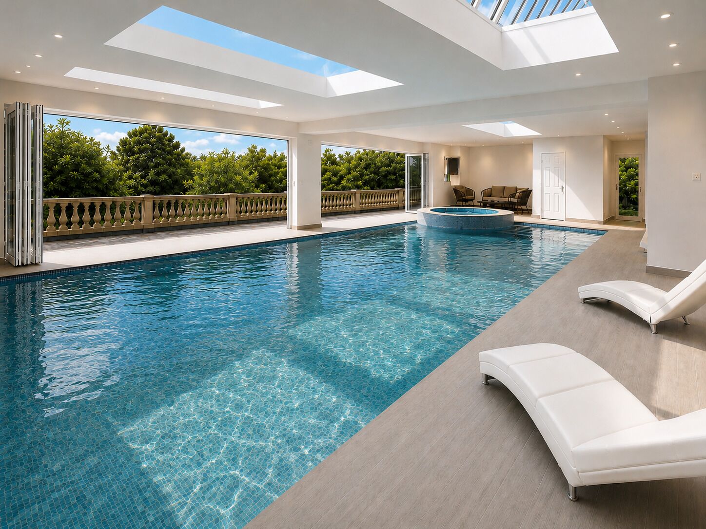 Indoor pool, a heated pool