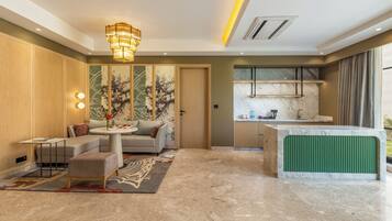 Garden Villa - 2 bedroom | Living area | 56-inch Smart TV with digital channels