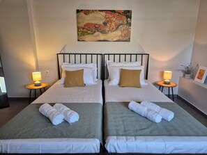 2 slaapkamers, een strijkplank/strijkijzer, wifi, beddengoed