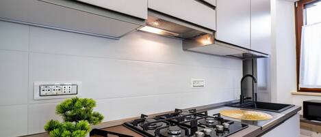 Fridge, microwave, dishwasher, toaster