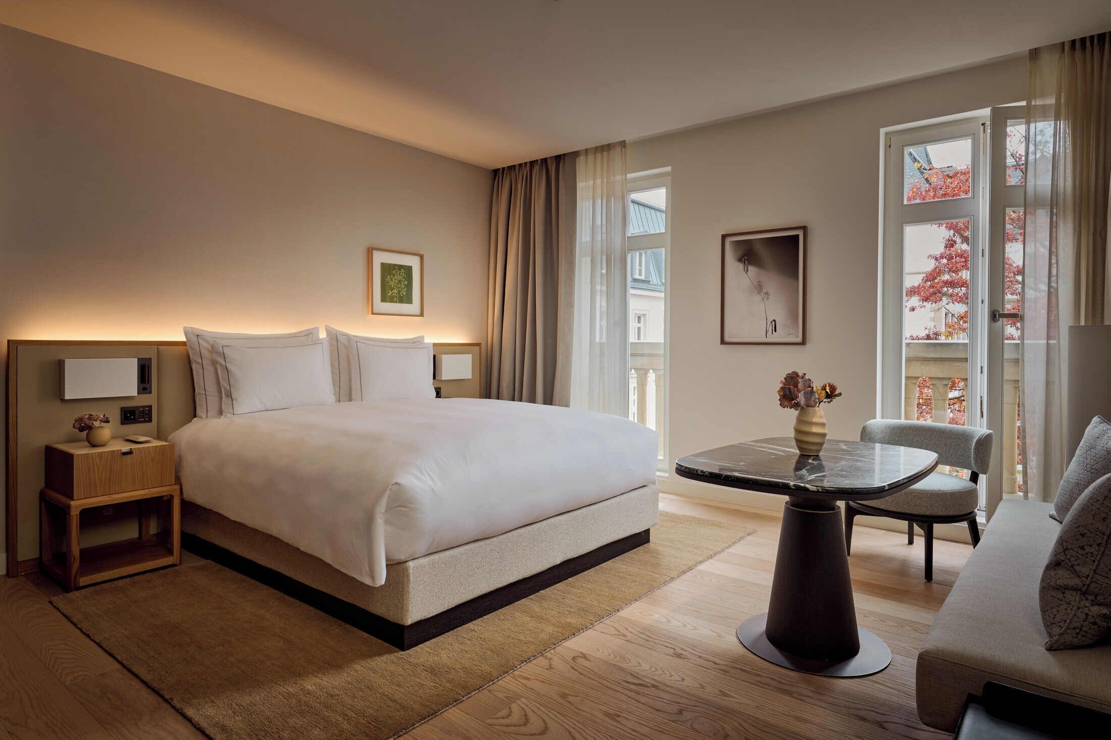 Premium bedding, down duvets, minibar, in-room safe