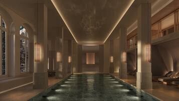 Indoor pool, outdoor pool, open 7:00 AM to 10:00 PM, pool umbrellas