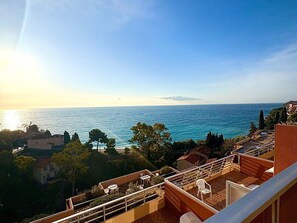Terrace/patio - Apartment for 6 with Wi-Fi and sea view (Roquebrune-Cap-Martin)