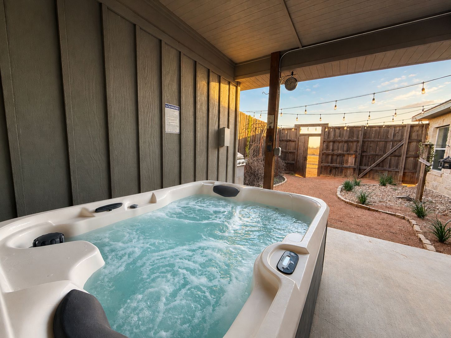 Soak and unwind in your private hot tub.