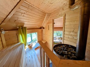 Sauna - Red Kota with air conditioning, nature getaway for two by the Saône (Mantoche)
