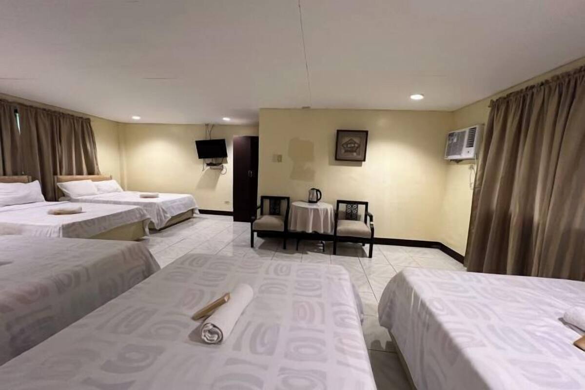 Desk, free WiFi, bed sheets