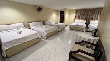 Desk, free WiFi, bed sheets