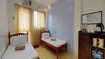 Desk, free WiFi, bed sheets