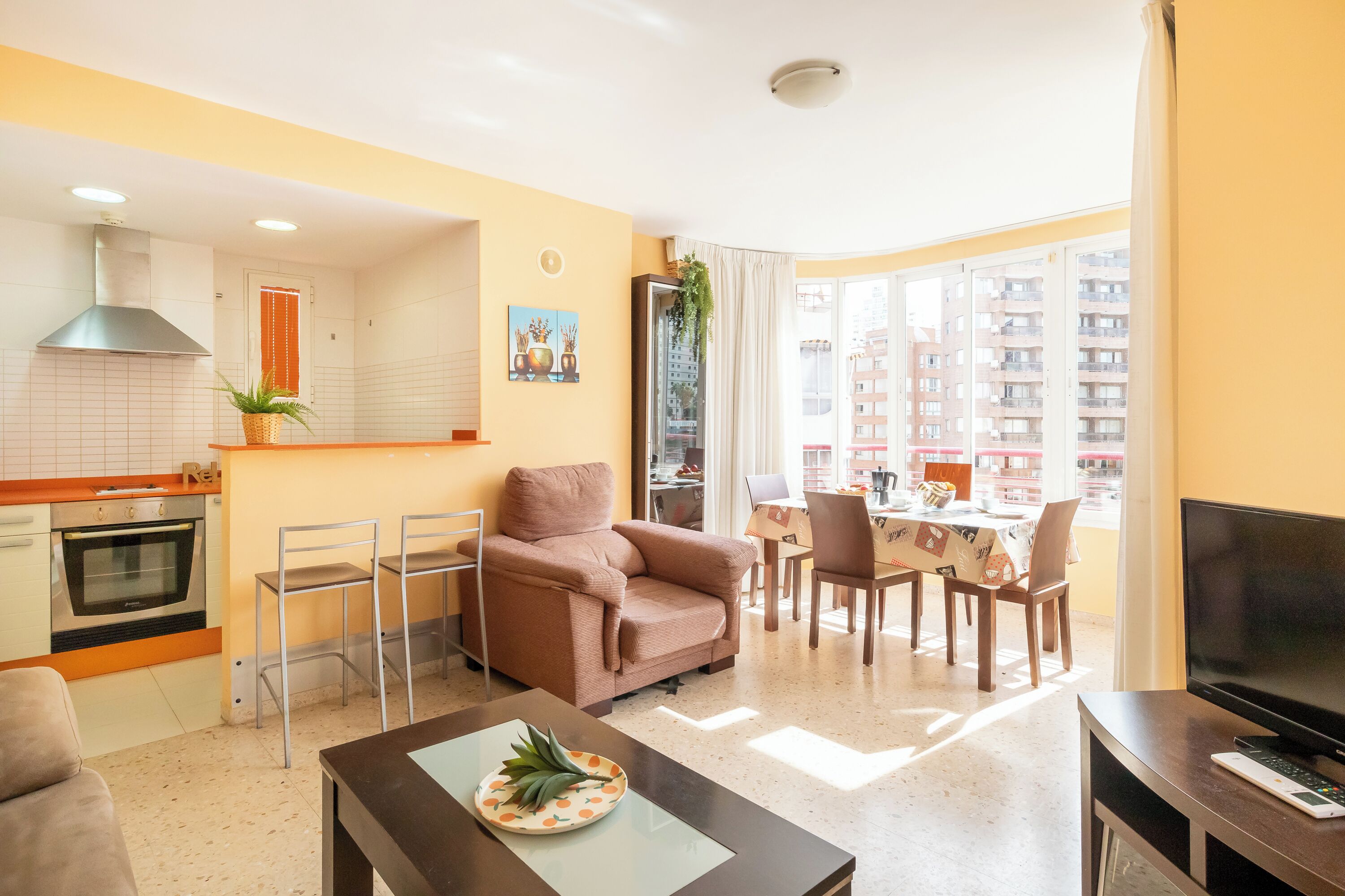 Standard Apartment, Multiple Bedrooms (Benidorm Levante Beach 9B) | Living area | 21-inch flat-screen TV with cable channels