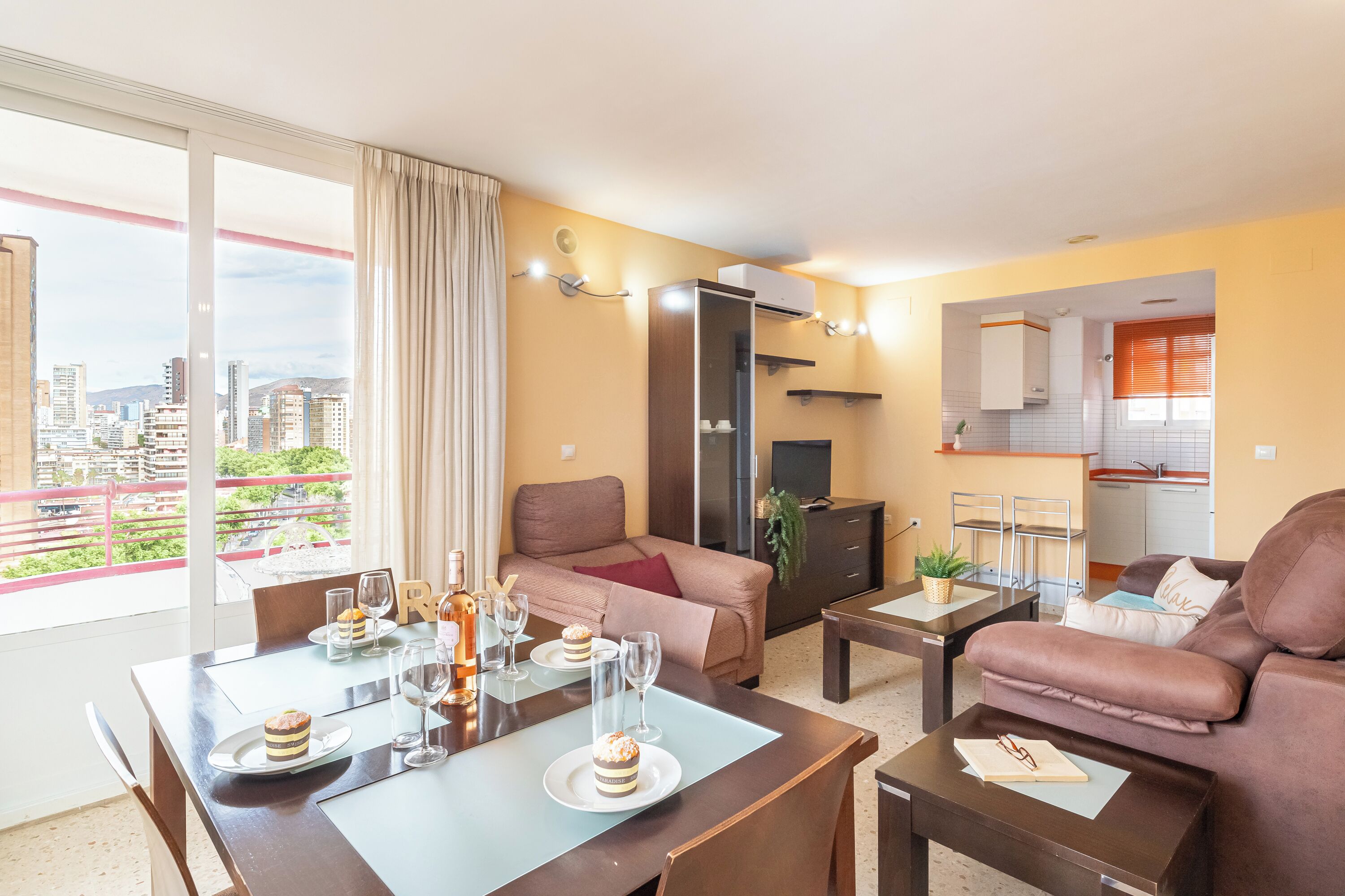 Standard Apartment, Multiple Bedrooms (Benidorm Levante Beach 8A) | Living area | 21-inch flat-screen TV with cable channels