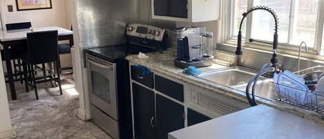 Microwave, oven, stovetop, dishwasher
